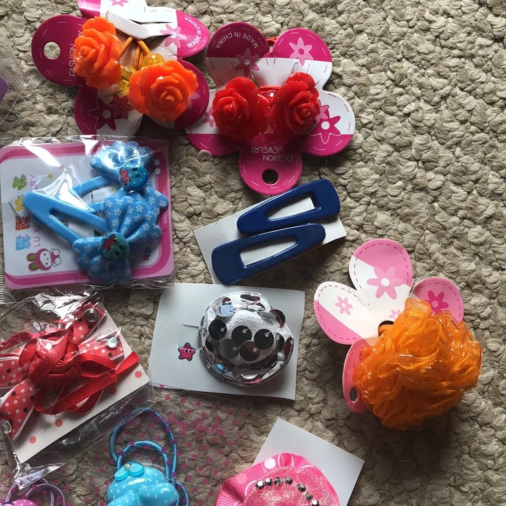 New children’s hair ties & hair clips accessories bundle